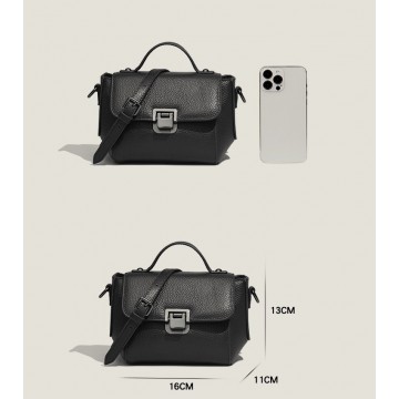 Женская кожаная сумка Natalie черная фото