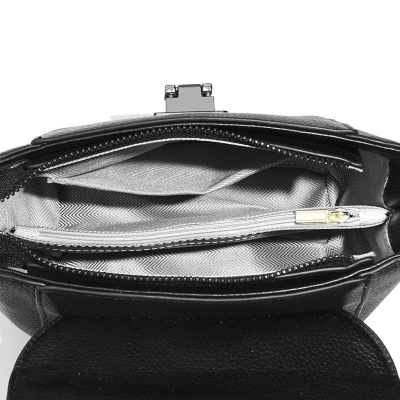 Женская кожаная сумка Natalie черная - 5 фото