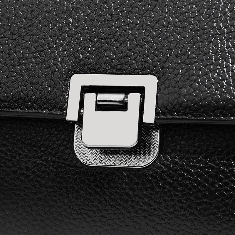 Женская кожаная сумка Natalie черная - 7 фото