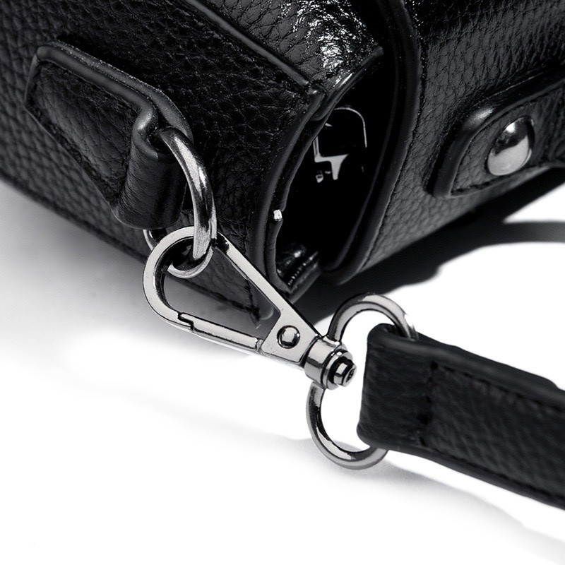 Женская кожаная сумка Natalie черная - 9 фото