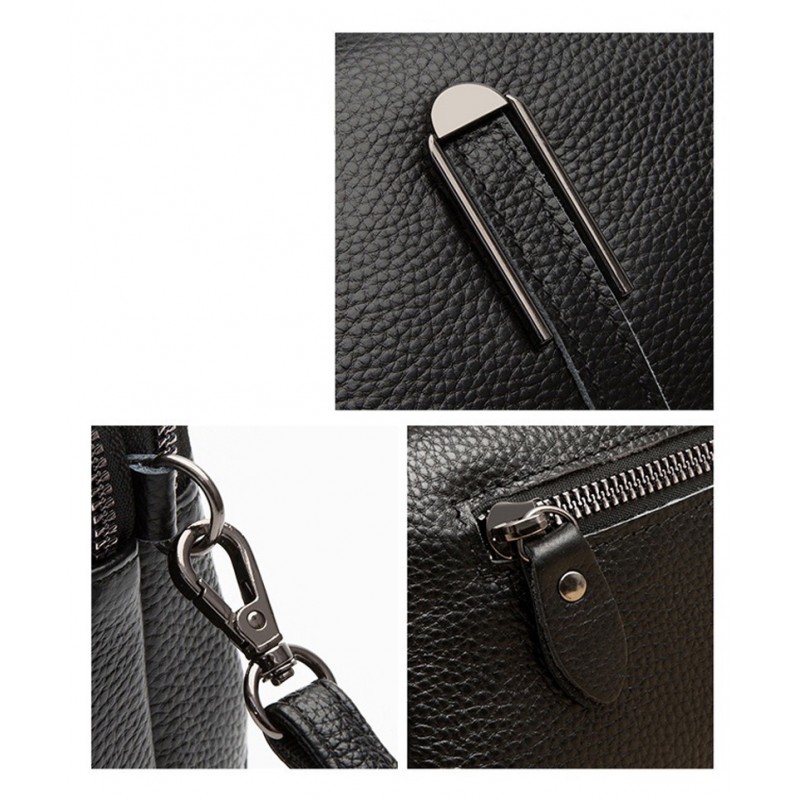 Женская кожаная сумка через плечо Vanessa черная - 13 фото