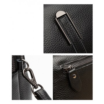 Женская кожаная сумка через плечо Vanessa черная фото