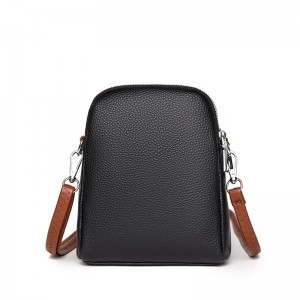 Жіноча шкіряна сумка через плече Valerie чорна