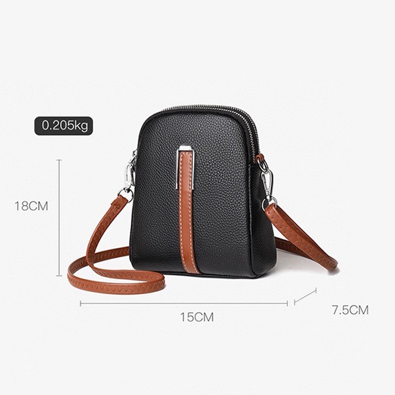 Жіноча шкіряна сумка через плече Valerie чорна - 13 фото