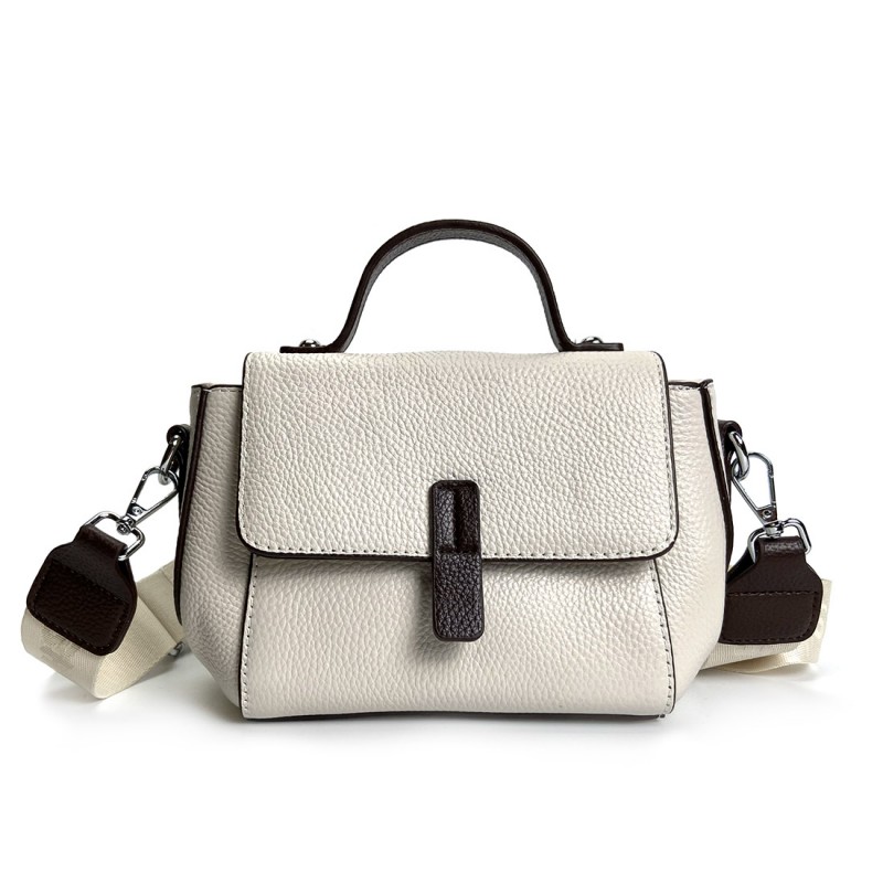 Женская кожаная сумка Denise молочная