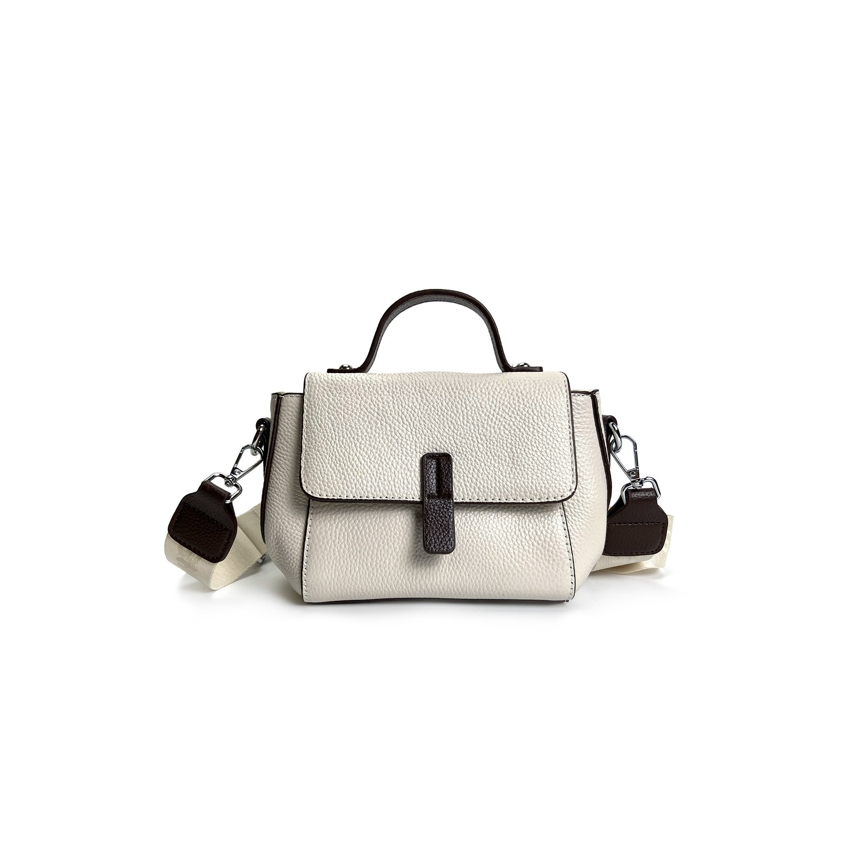 Жіноча шкіряна сумка Denise молочна