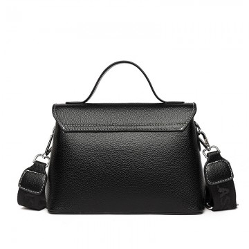 Жіноча шкіряна сумка Charlotte чорна фото