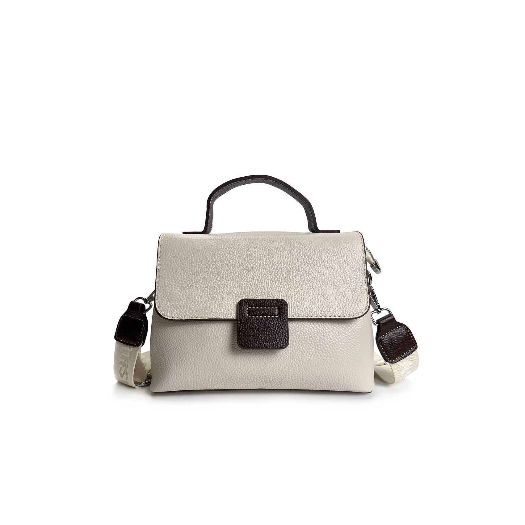 Женская кожаная сумка Charlotte молочная