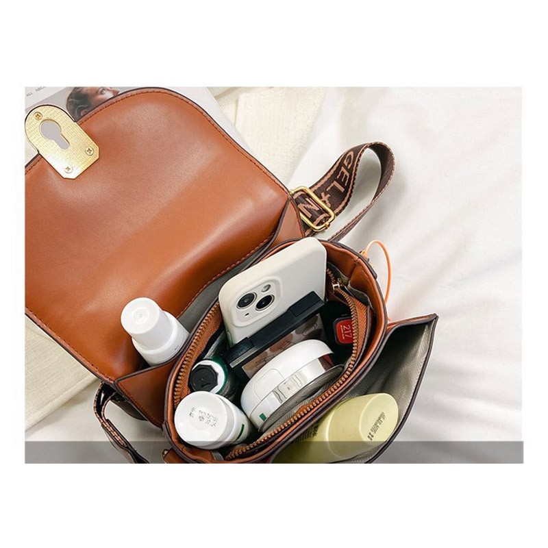 Жіноча сумка крос боді Lauren коричнева - 8 фото