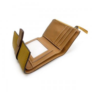 Женский кожаный кошелек Rachel горчичный фото