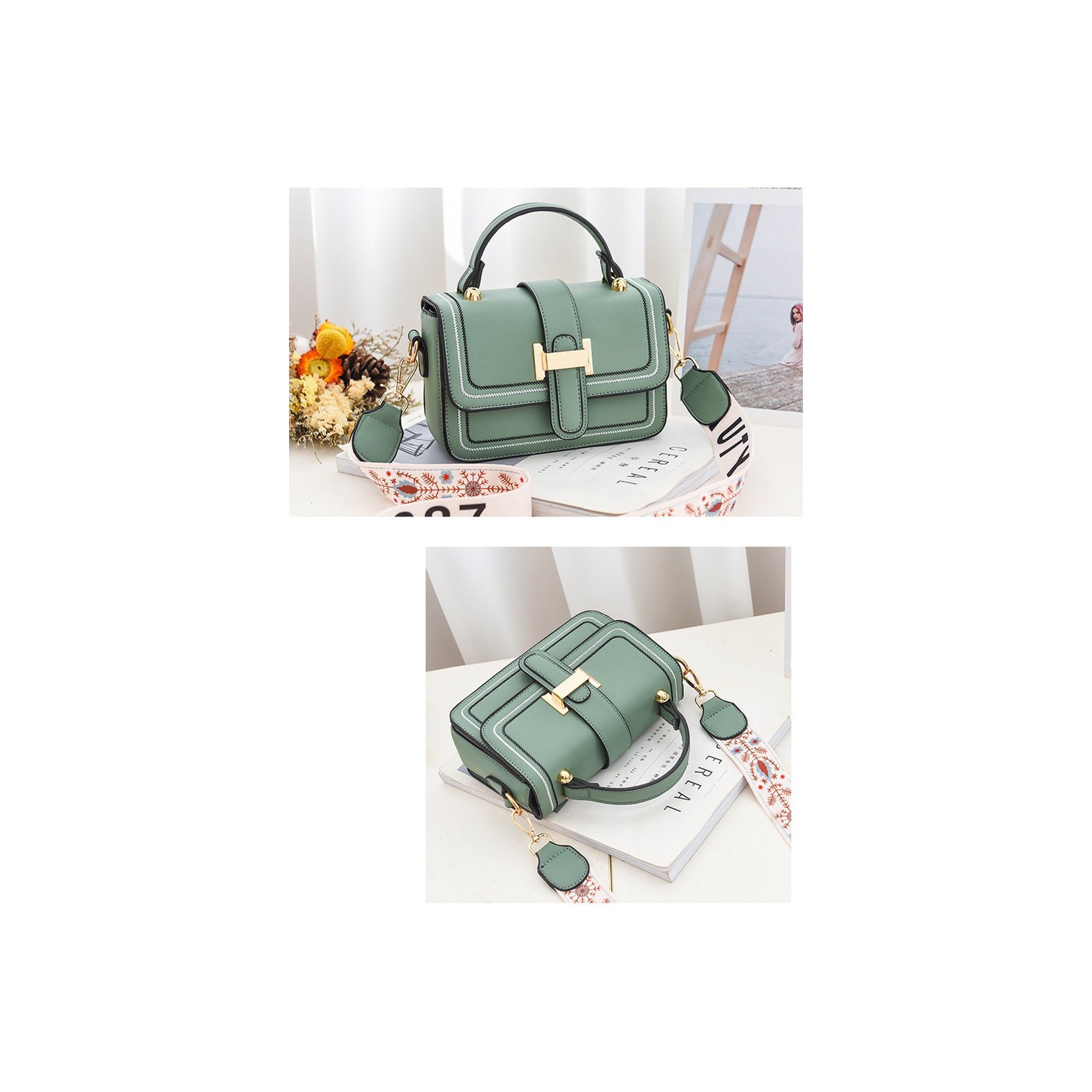 Жіноча сумка крос боді Melissa м'ятна