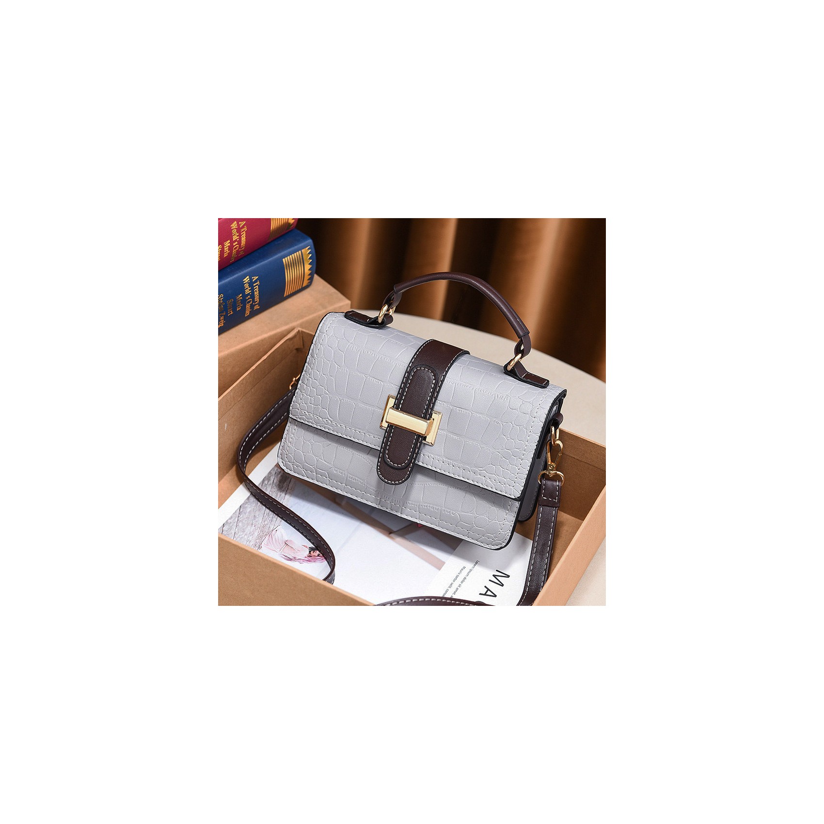 Женская сумка кросс боди Lillian серая