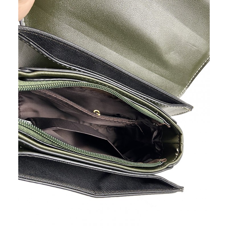 Женская сумка кросс боди Lillian темно-зеленая - 3 фото