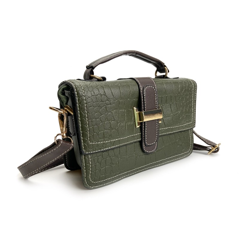 Женская сумка кросс боди Lillian темно-зеленая - 4 фото
