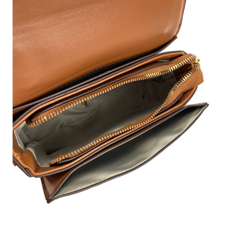 Женская сумка кросс боди Lauren коричневая - 12 фото