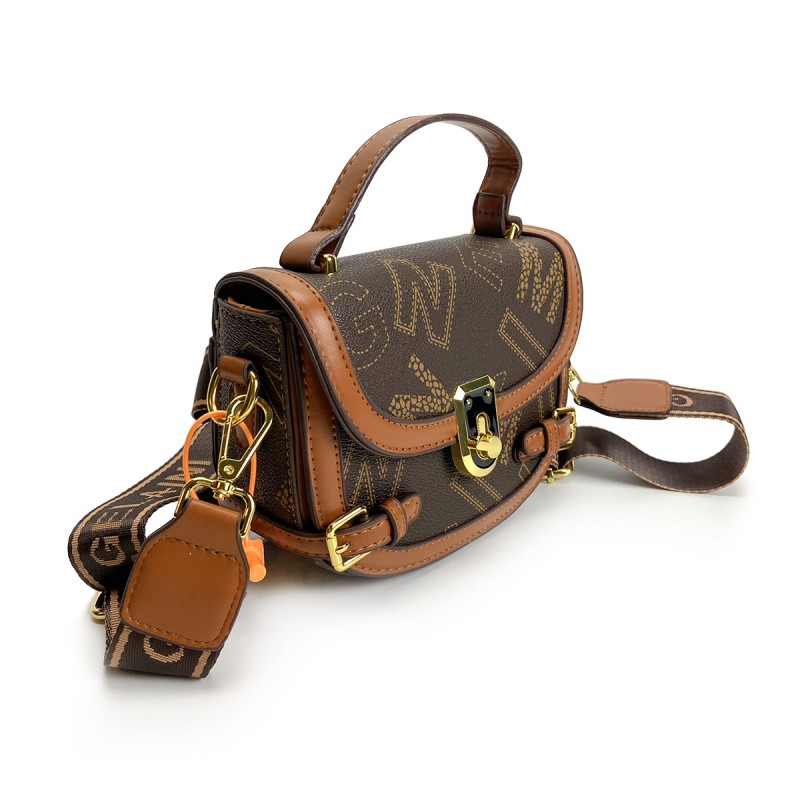 Жіноча сумка крос боді Lauren коричнева - 9 фото