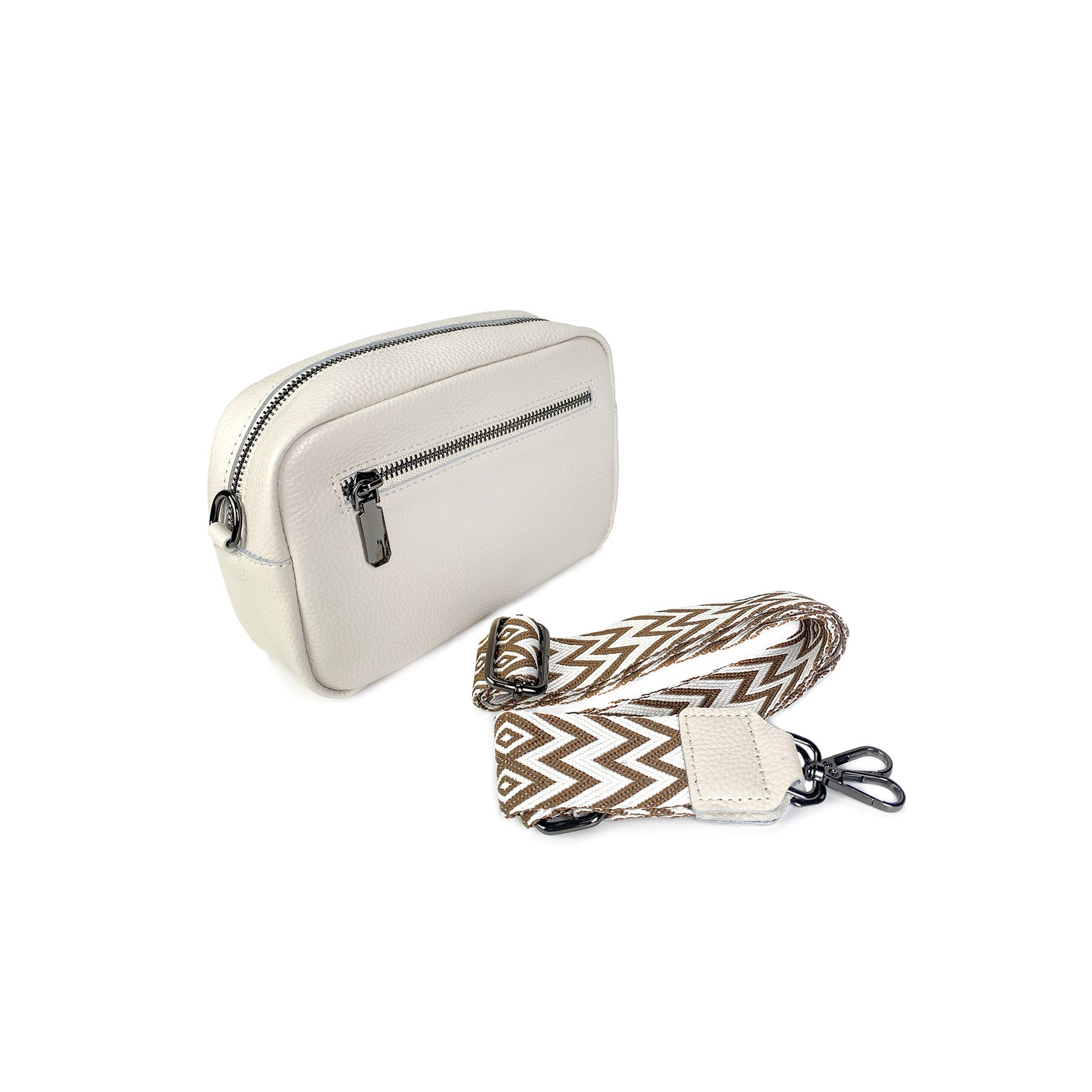 Женская кожаная сумка через плечо Marilyn бело-молочная