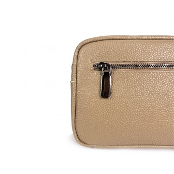 Жіноча шкіряна сумка через плече Marilyn бежева фото