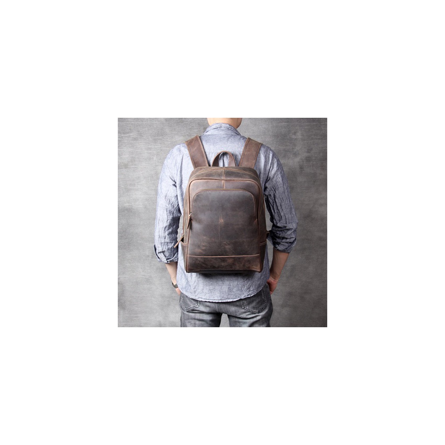 Чоловічий шкіряний рюкзак Benedict темно-коричневий