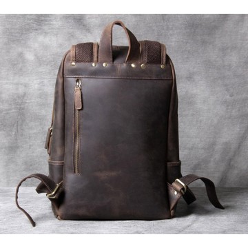 Чоловічий шкіряний рюкзак Benedict темно-коричневий фото