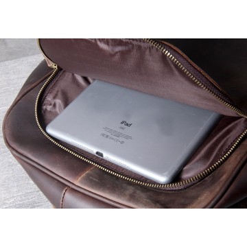 Мужской кожаный рюкзак Benedict темно-коричневый фото