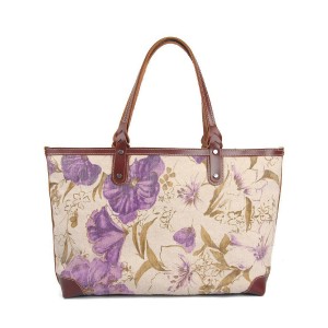 Жіноча міська сумка Flower кремово-бузкова