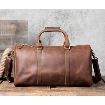 Мужская кожаная дорожная сумка Weinstein коричневая фото