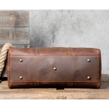 Мужская кожаная дорожная сумка Weinstein коричневая фото