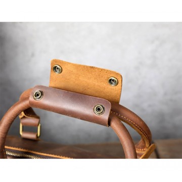 Чоловіча шкіряна дорожня сумка Weinstein коричнева фото