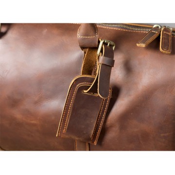 Чоловіча шкіряна дорожня сумка Weinstein коричнева фото