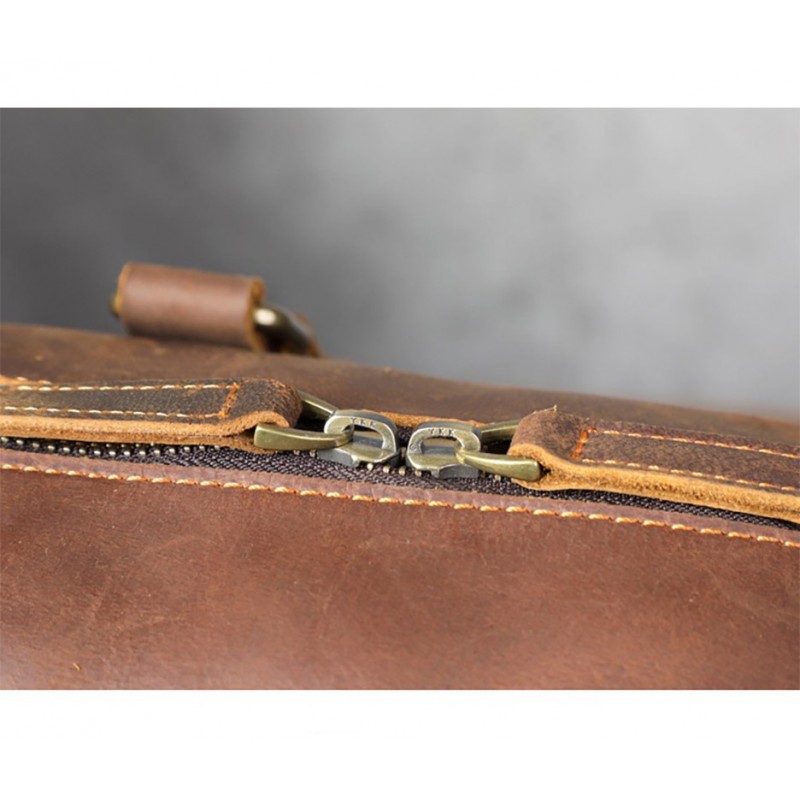 Чоловіча шкіряна дорожня сумка Weinstein коричнева - 14 фото