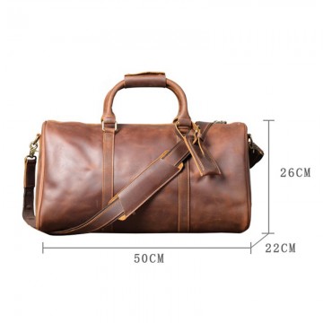 Чоловіча шкіряна дорожня сумка Weinstein коричнева фото