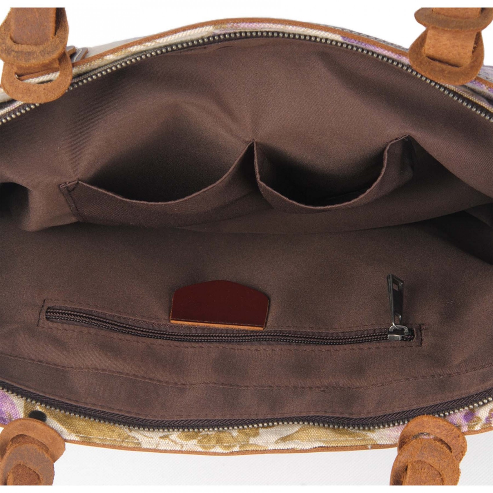 Жіноча міська сумка Flower кремово-бузкова