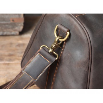 Мужская кожаная дорожная сумка Weinstein темно-коричневая фото