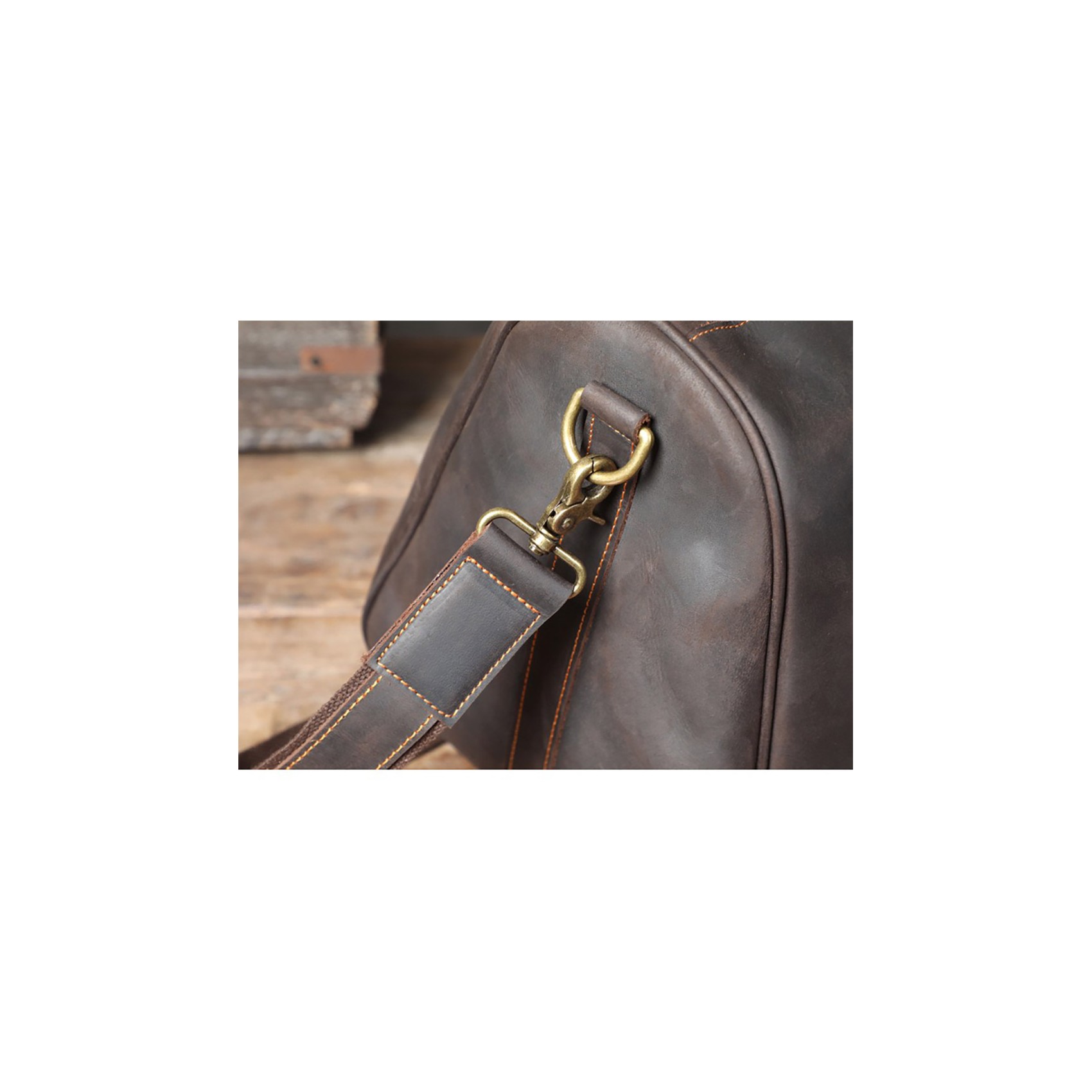 Чоловіча шкіряна дорожня сумка Weinstein темно-коричнева