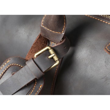 Чоловіча шкіряна дорожня сумка Weinstein темно-коричнева фото