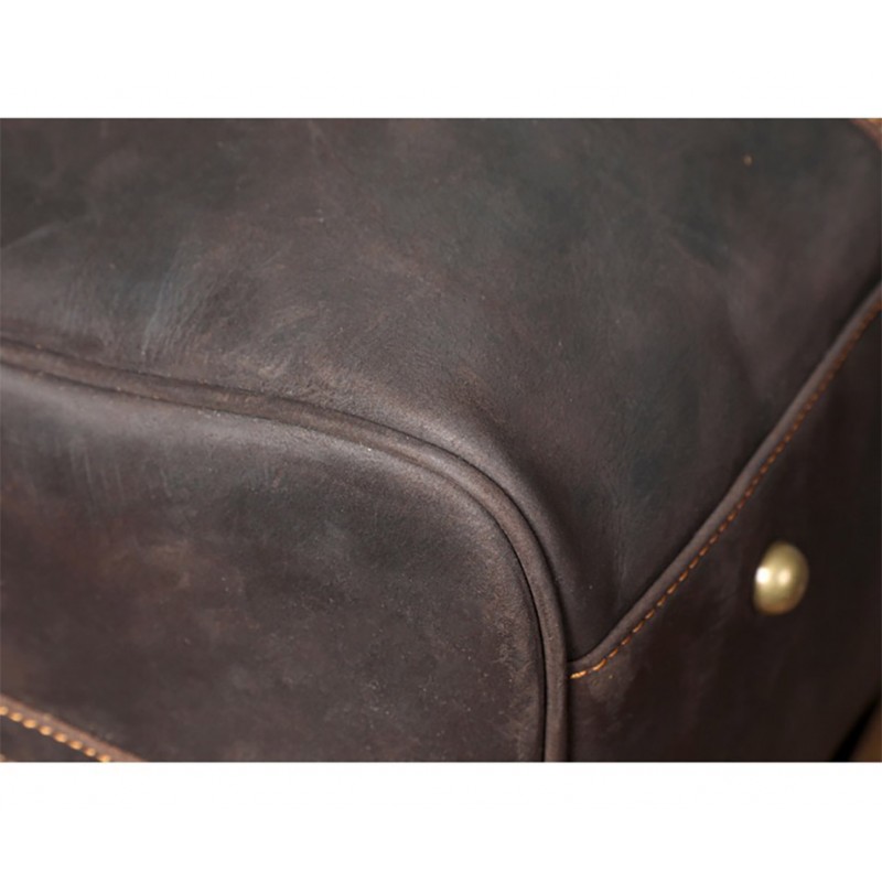 Мужская кожаная дорожная сумка Weinstein темно-коричневая - 7 фото