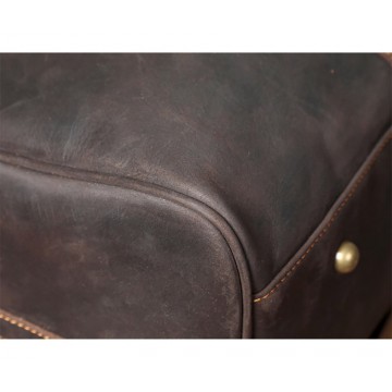 Чоловіча шкіряна дорожня сумка Weinstein темно-коричнева фото