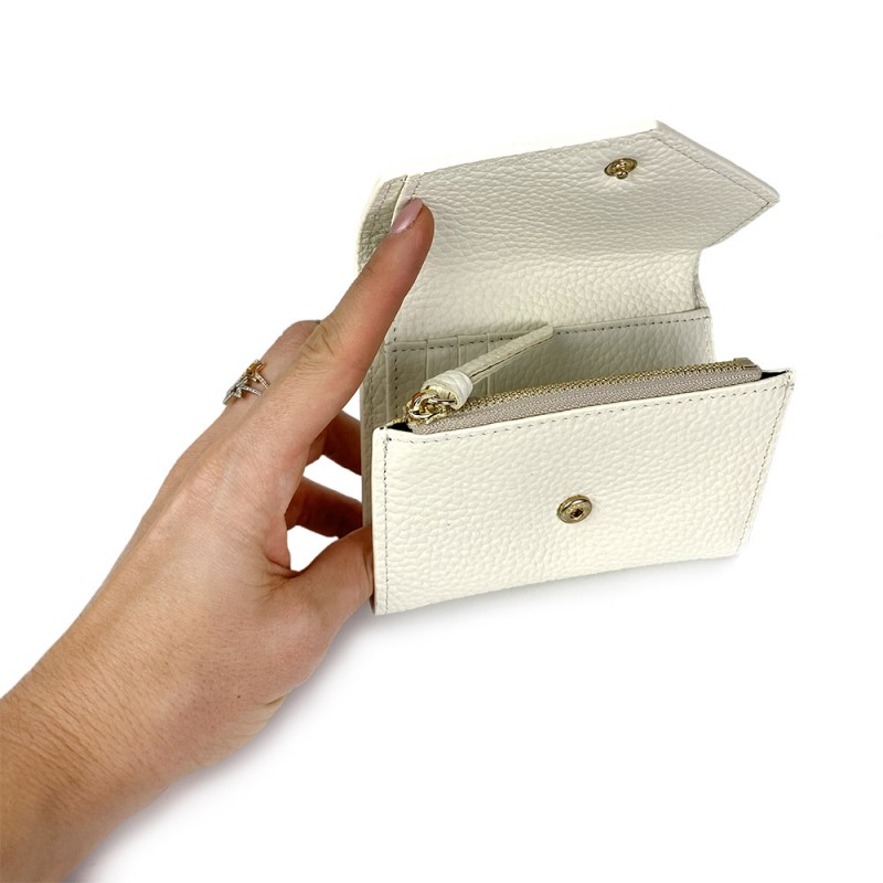 Жіночий шкіряний гаманець Ellie білий - 3 фото