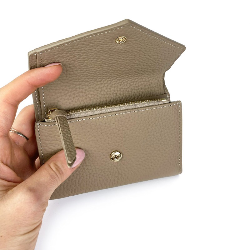 Женский кожаный кошелек Ellie бежевый - 5 фото