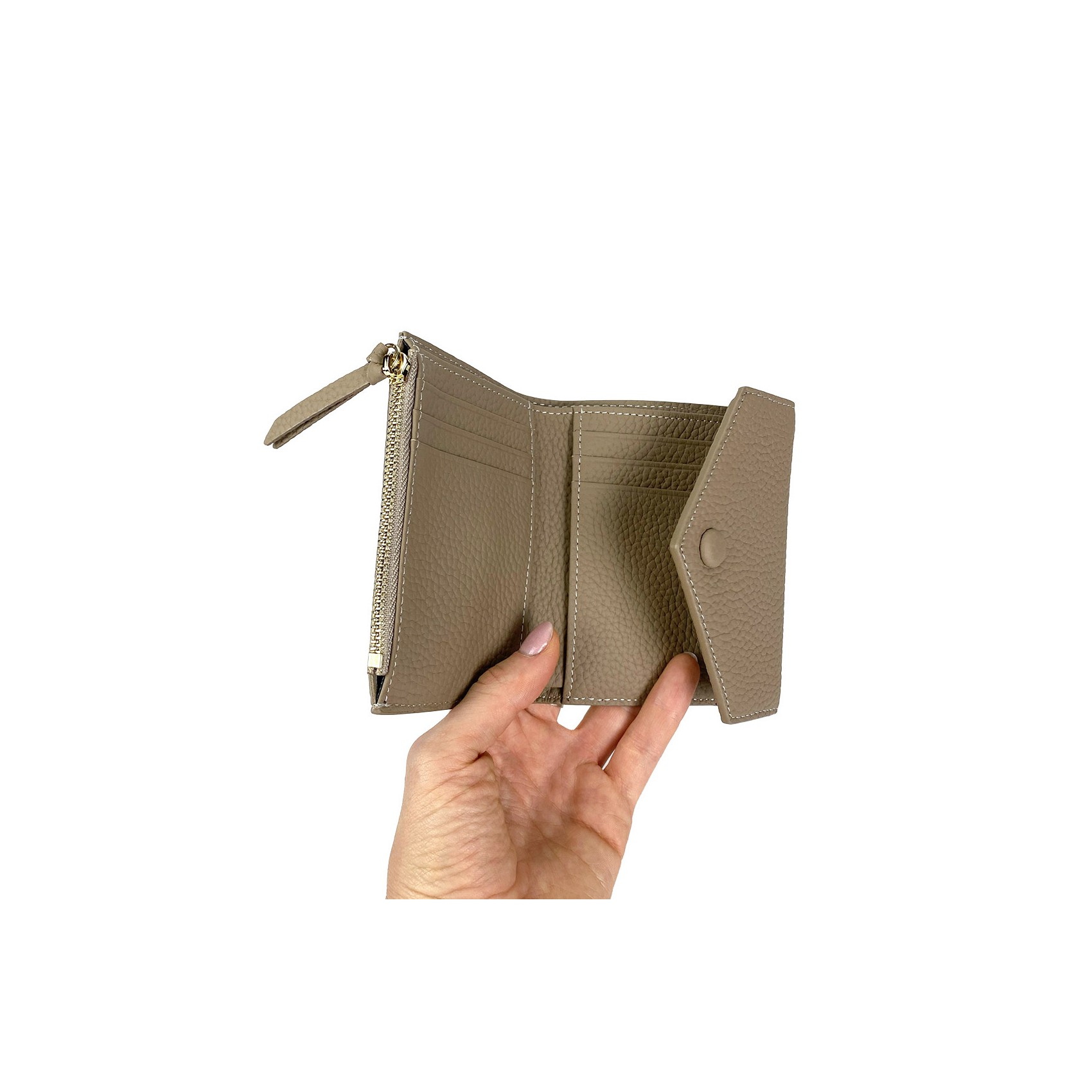 Женский кожаный кошелек Ellie бежевый