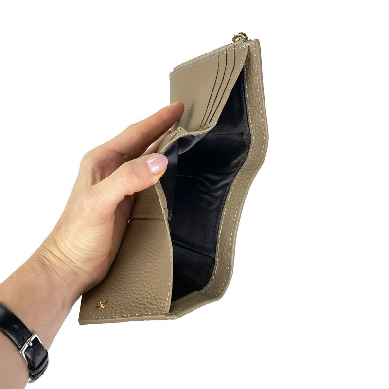 Жіночий шкіряний гаманець Ellie бежевий - 7 фото