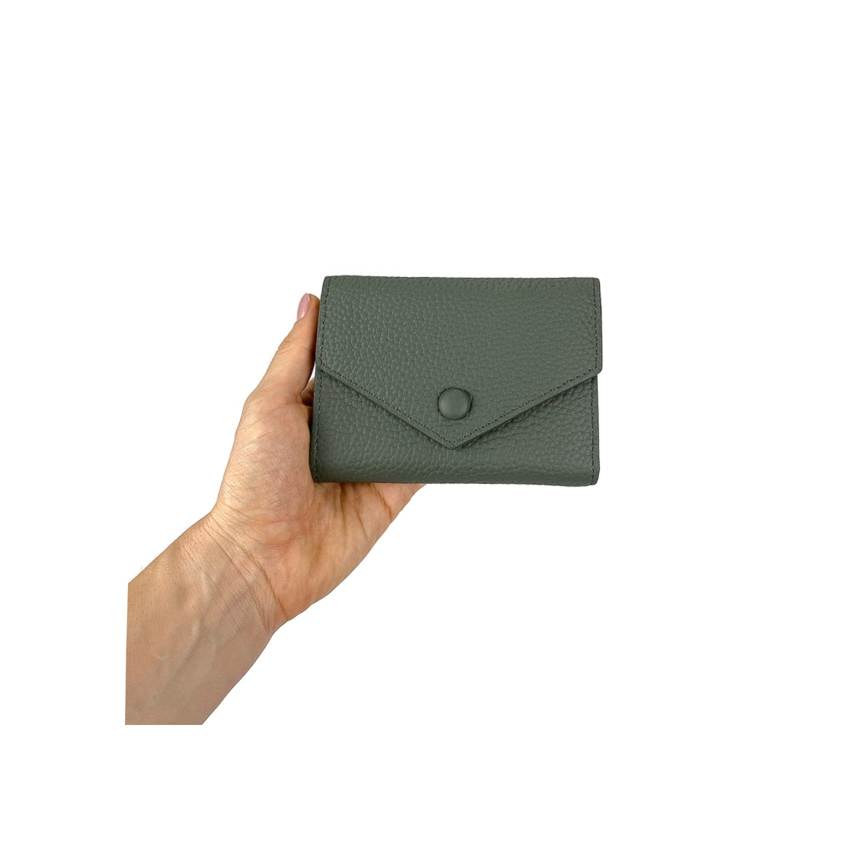 Женский кожаный кошелек Ellie серо-зеленый