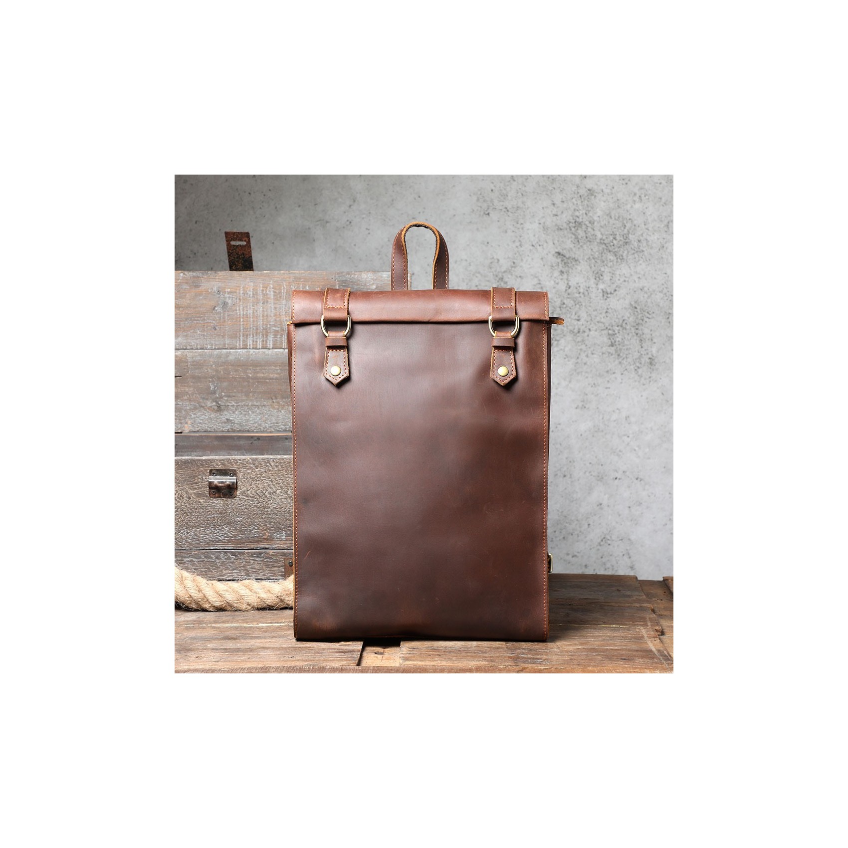 Чоловічий шкіряний рюкзак Barnard коричневий