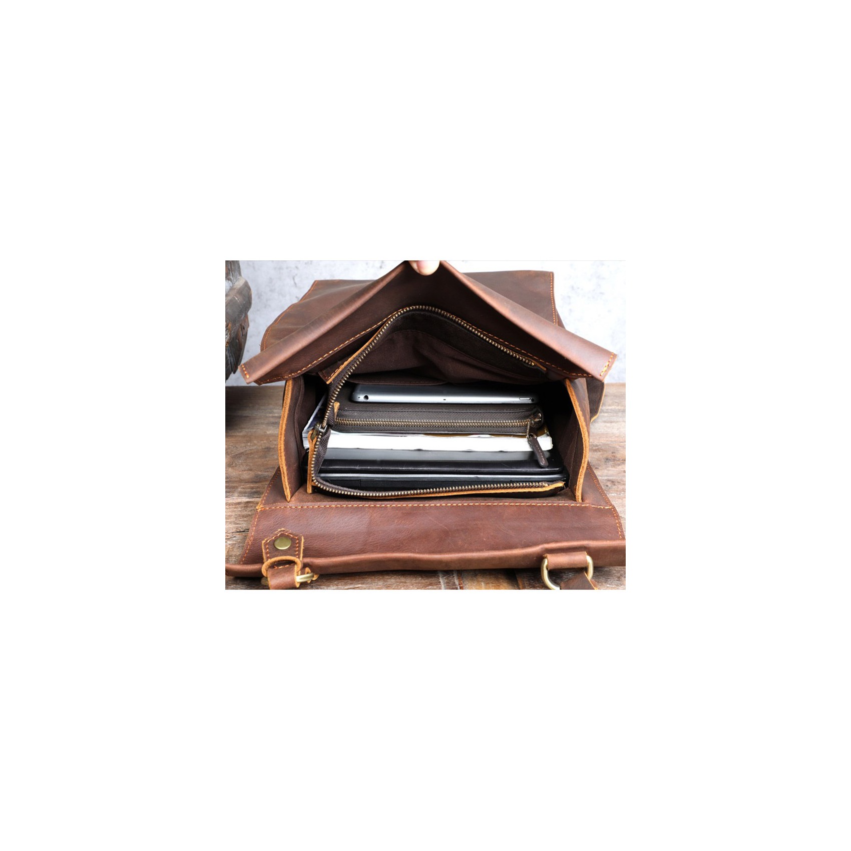 Чоловічий шкіряний рюкзак Barnard коричневий