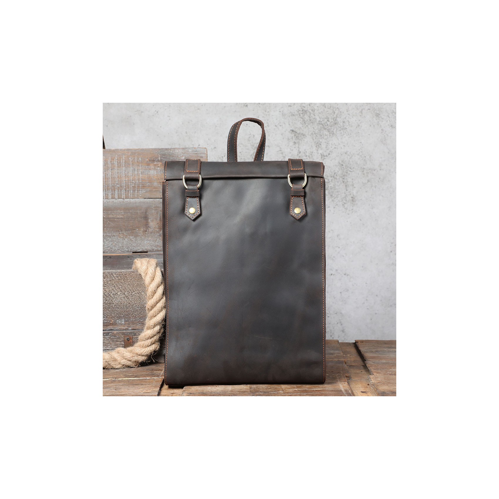 Мужской кожаный рюкзак Barnard темно-коричневый