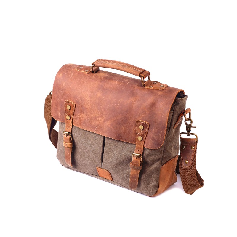 Мужской портфель Tone тауп - 8 фото