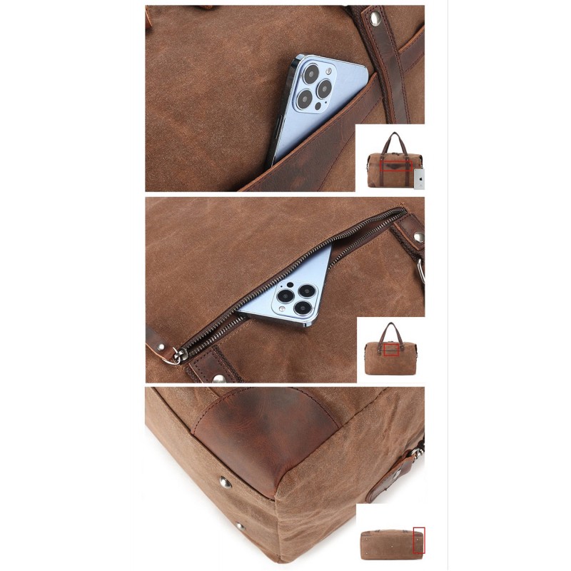 Чоловіча міська сумка Arbor коричнева - 8 фото