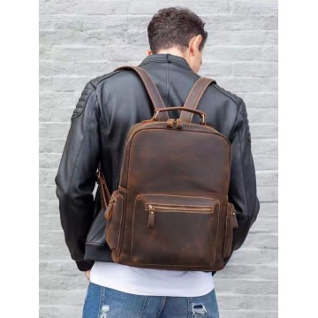 Мужской кожаный рюкзак William темно-коричневый фото