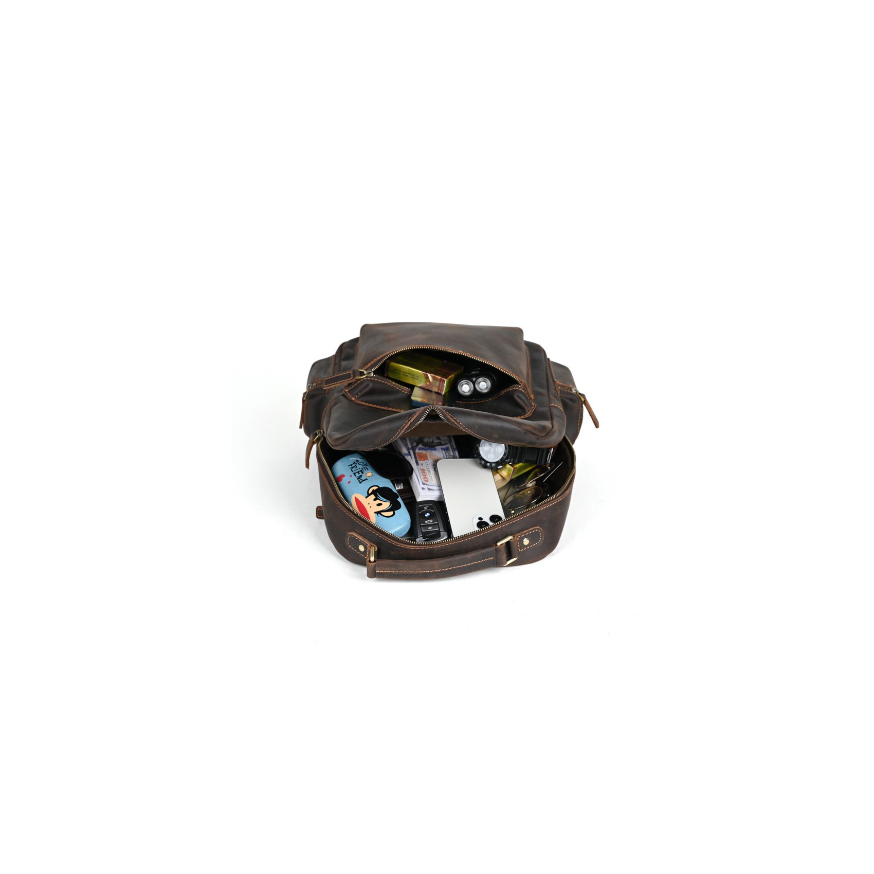 Мужской кожаный рюкзак William темно-коричневый